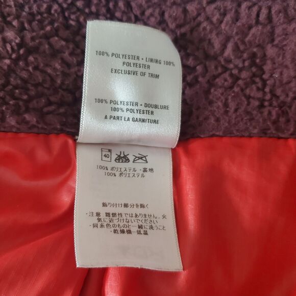 Patagonia Jacket Womens XS Deep Pile Fleece Full Zip Dark Red Maroon Sherpa - Picture 9 of 10